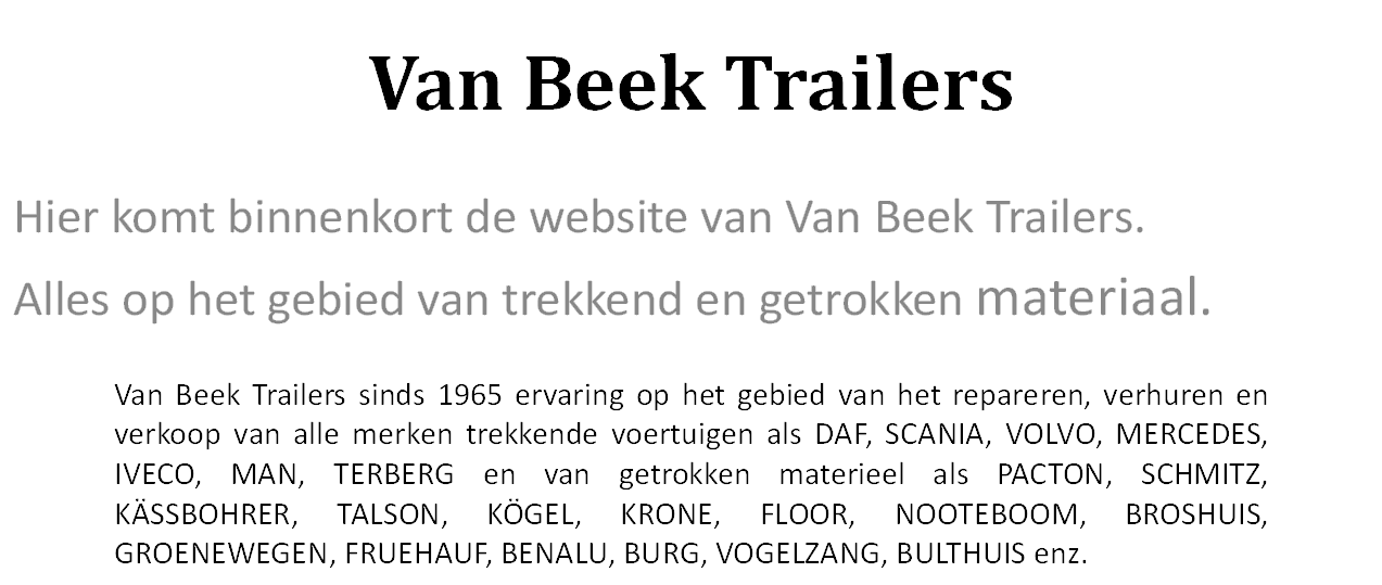 Van Beek Trailers Hier Komt Binnenkort De Website Van Van Beek Trailers